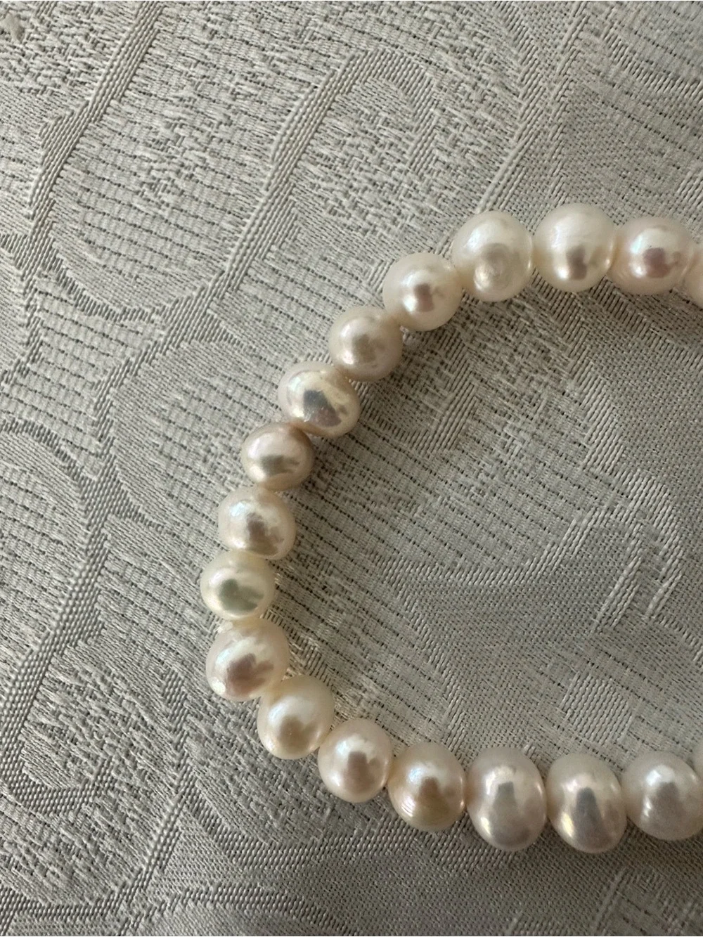 Classic freshwater Pearl Stretch Bracelet in White